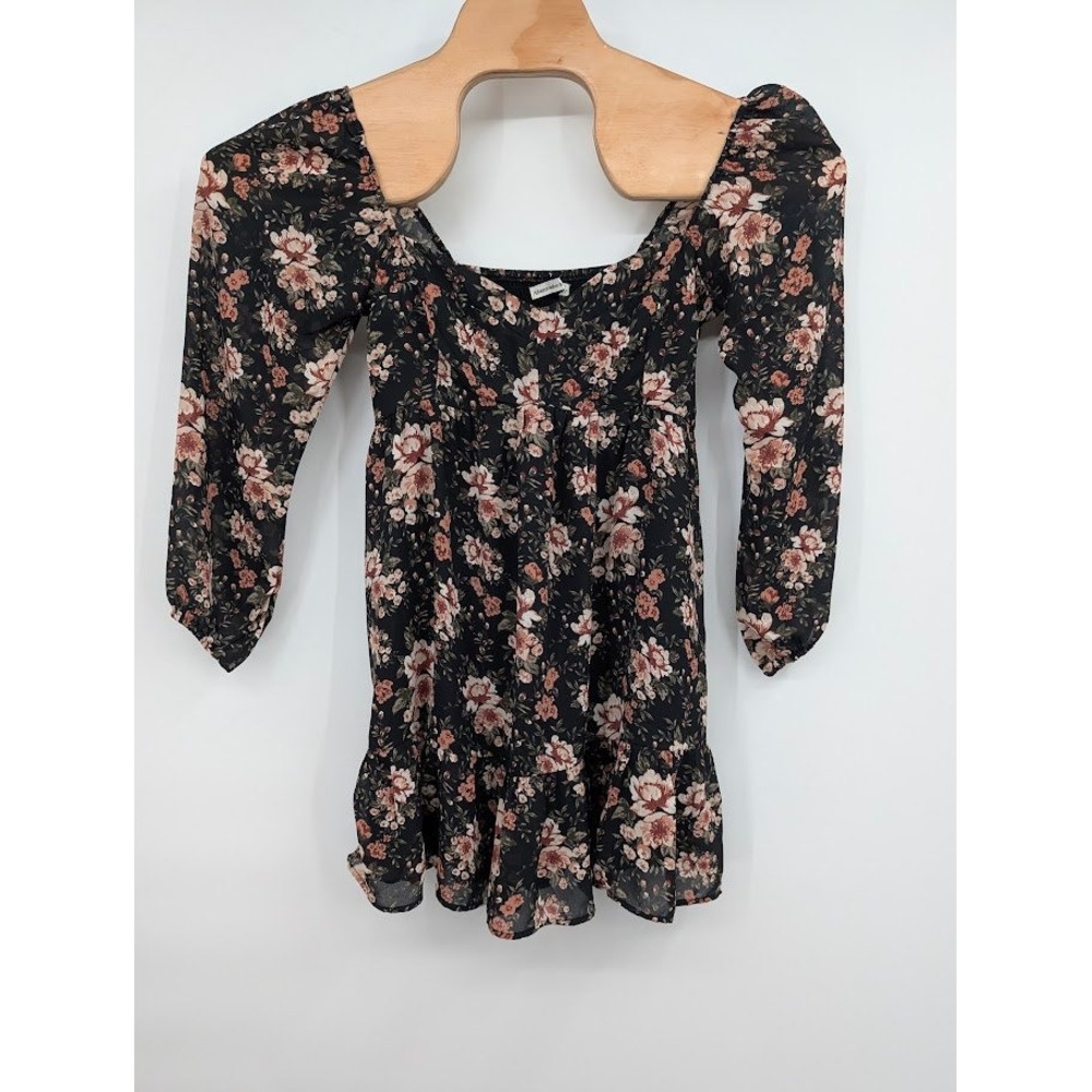 Abercrombie & Fitch Floral Long Sleeve Sweetheart Mini Dress Women's NWT S Pet